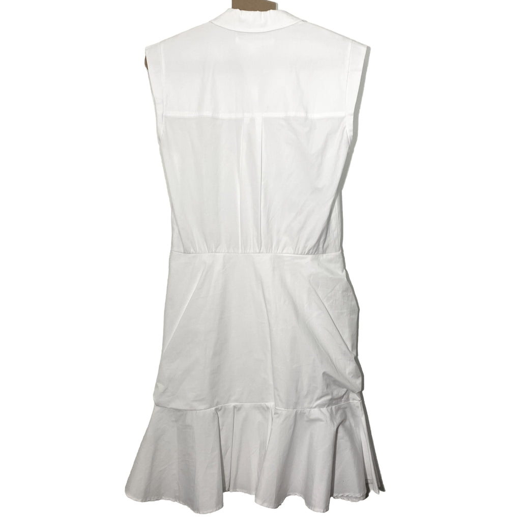 VERONICA BEARD Bell Button Down Ruched Shirt Dress White (MSRP $450)