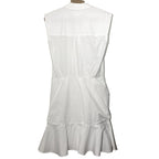 VERONICA BEARD Bell Button Down Ruched Shirt Dress White (MSRP $450)