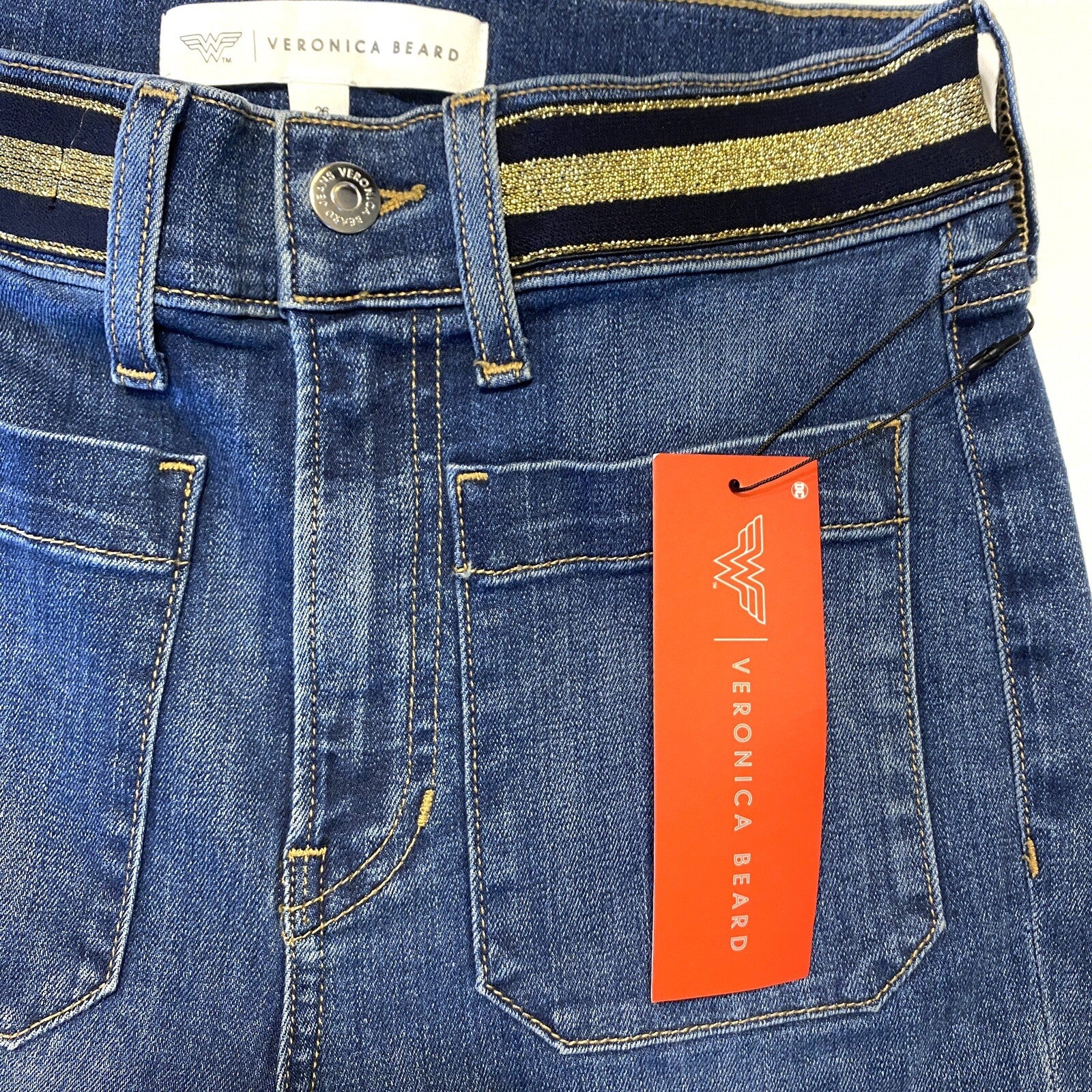 VERONICA BEARD Wonder Woman Sheridan Exaggerated Flare Jeans Blue (MSRP $398)