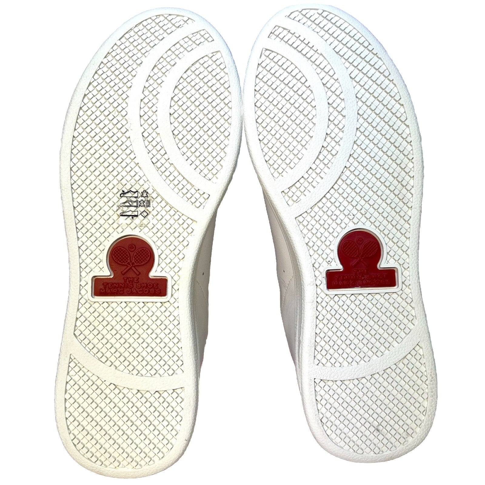 MARC JACOBS Womens The Tennis Shoe Leather Sneaker White Red (MSRP $275)
