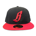 BILLIONAIRE BOYS CLUB New Era B Logo Embroidered Fitted Hat Black Red
