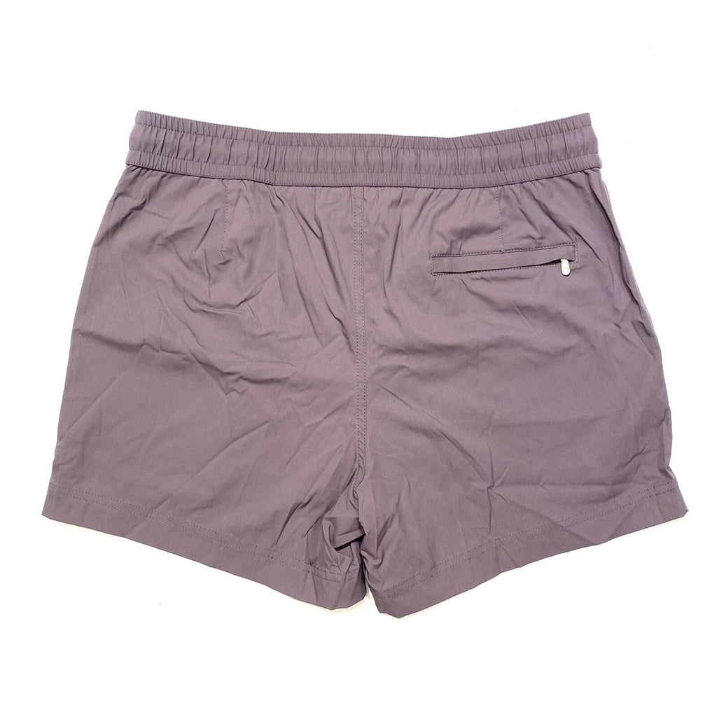 BRUNELLO CUCINELLI Mens Solid Logo Swim Shorts Trunks Purple (MSRP $545)
