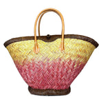 MAR Y SOL Nantucket Ombre Woven Straw Basket Tote Bag Pink (MSRP $145)