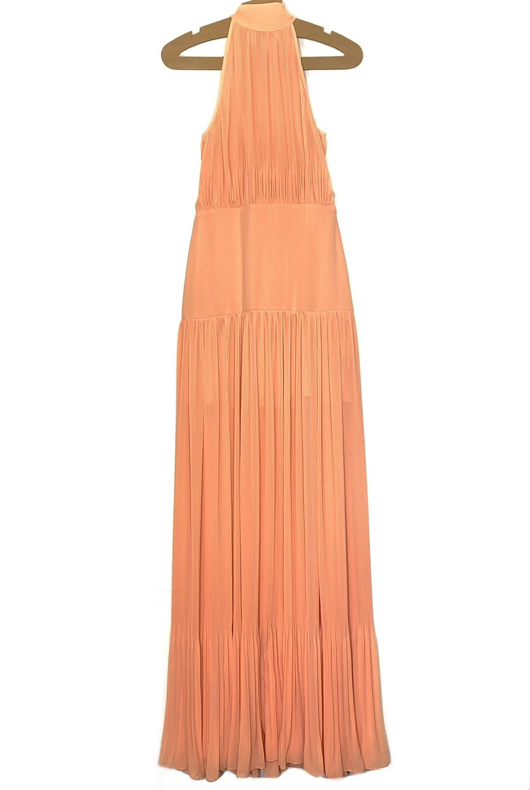 VERONICA BEARD Lilliana Long Pleated Maxi Dress Coral Pink (MSRP $698)