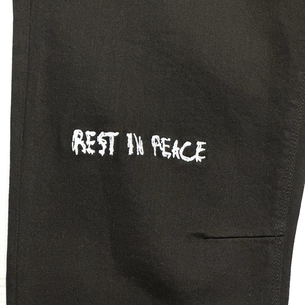 RtA Mens Bryant RIP Rest in Power Mid Rise Skinny Jeans Black 42 (MSRP $335)