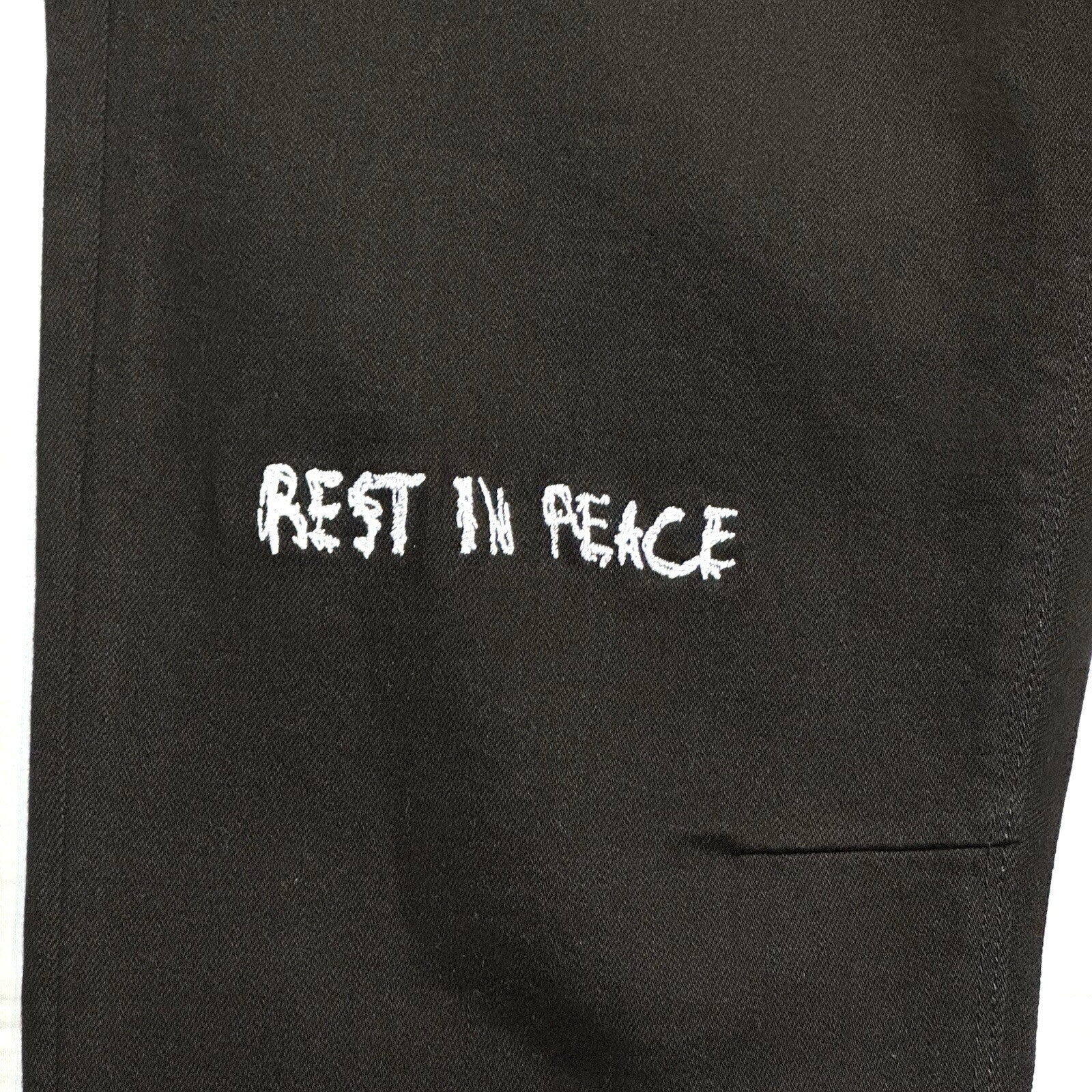 RtA Mens Bryant RIP Rest in Power Mid Rise Skinny Jeans Black 42 (MSRP $335)