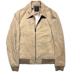 THEORY Mens Wyatt Suede Leather Zip Jacket Sand Beige S (MSRP $1,195)