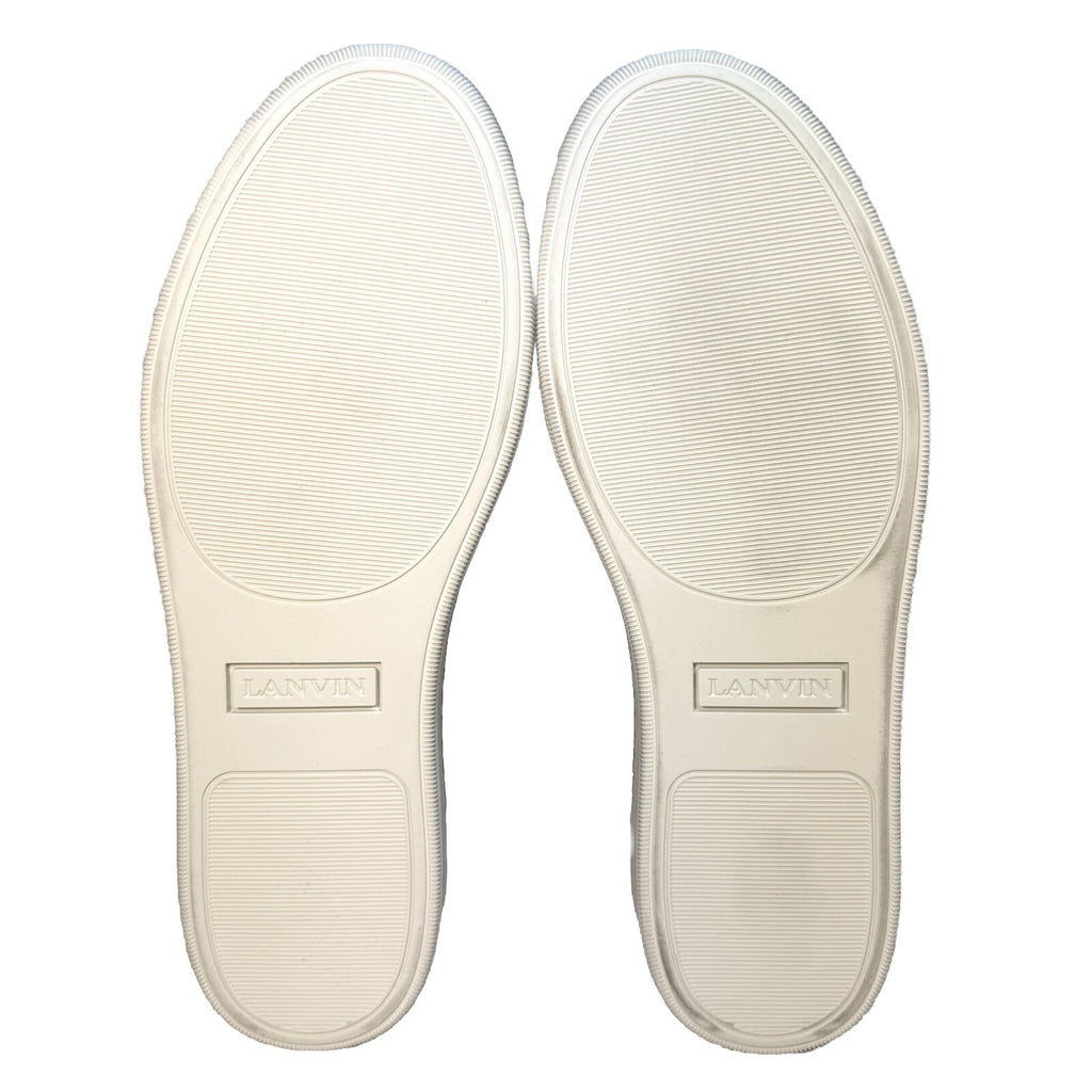 LANVIN Mens DDB1 Basket Cap Toe Leather Low Top Sneakers Green (MSRP $590)