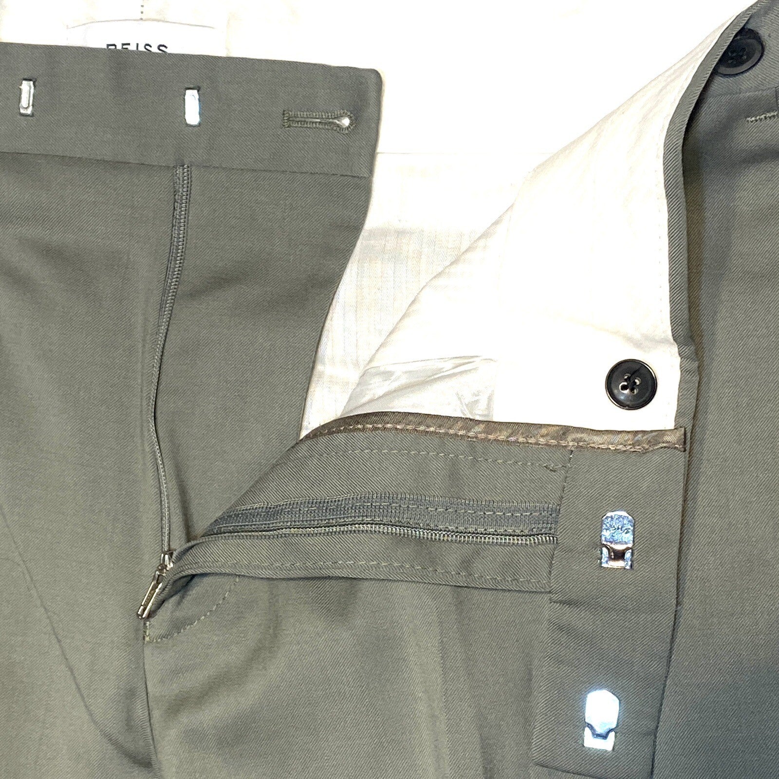 REISS Mens Shell Nords Wool Twill Dress Trousers Pants Green (MSRP $285)