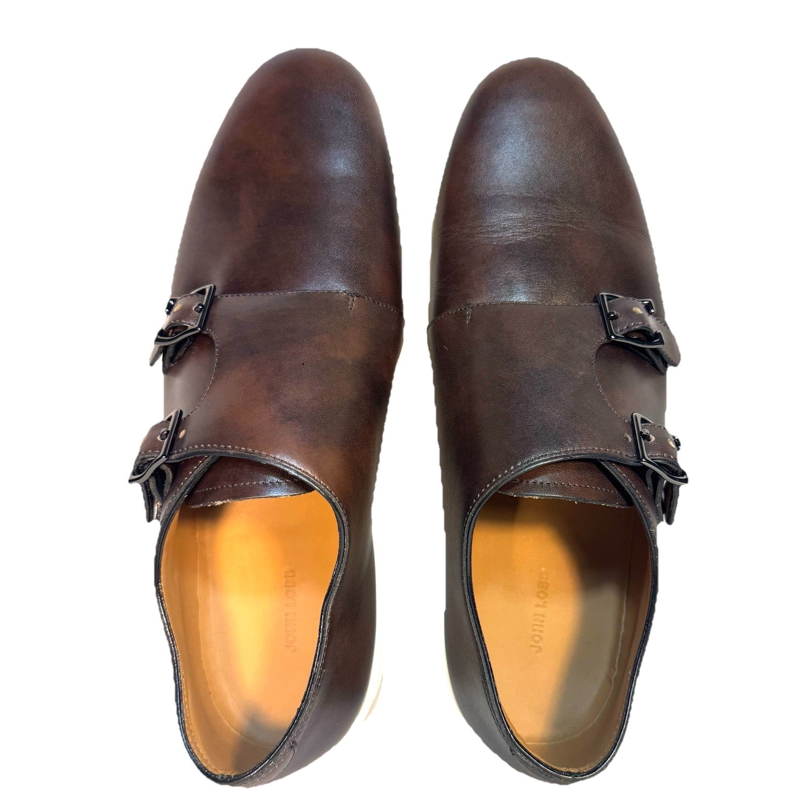 JOHN LOBB Mens Holme Museum Leather Monkstrap Sneakers Brown 10 (MSRP $1,190)