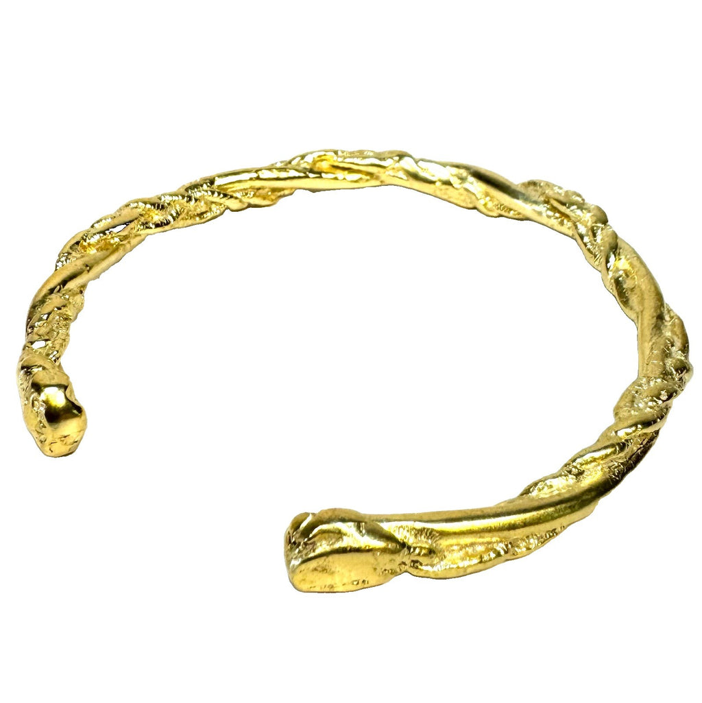 YSSO Womens Riza 24k Gold Plated Twist Open Cuff Bracelet (MSRP $390)