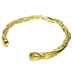 YSSO Womens Riza 24k Gold Plated Twist Open Cuff Bracelet (MSRP $390)