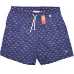 LORO PIANA Mens Bay Cars Print Swim Trunks Shorts Blue (MSRP $580)