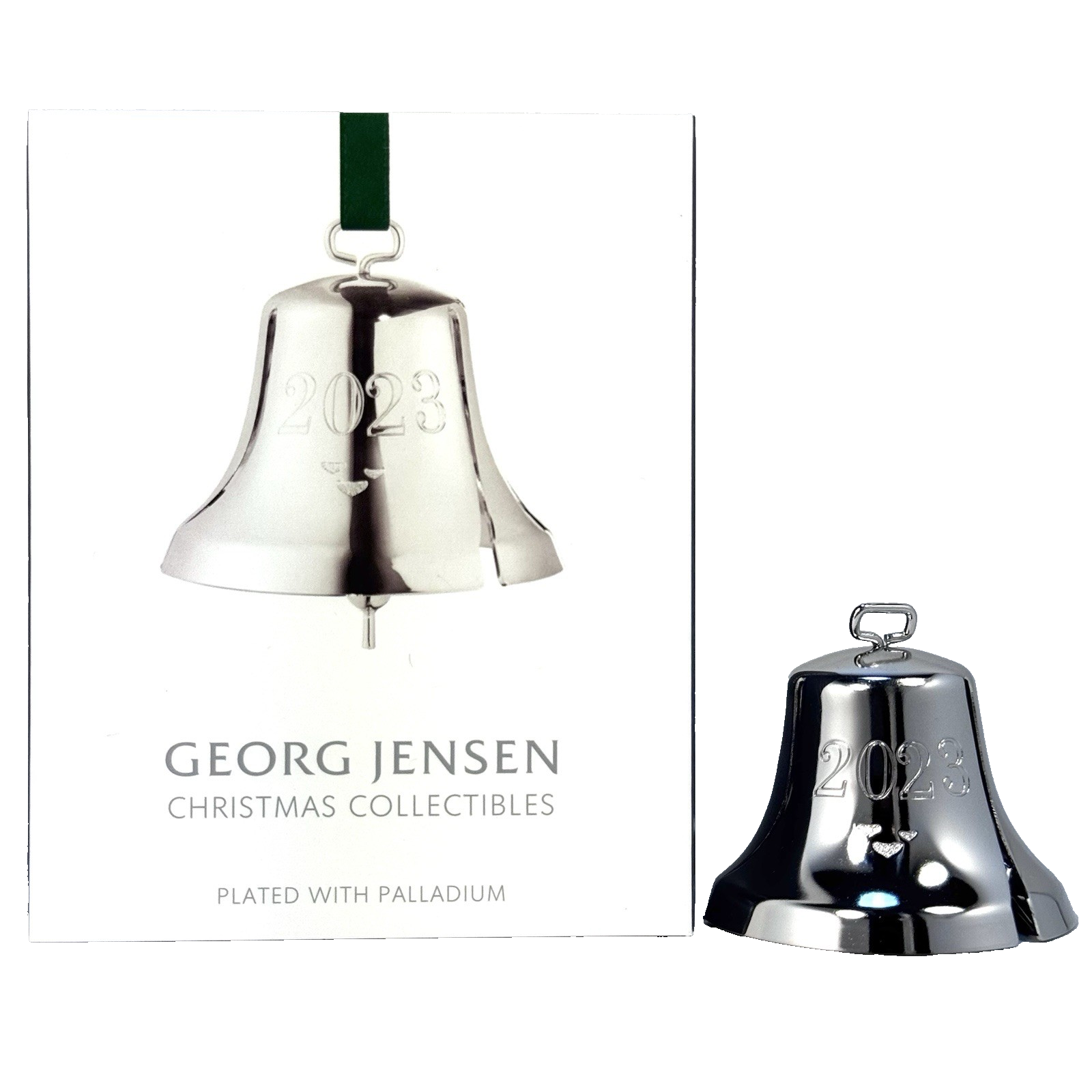 GEORG JENSEN Palladium Plated 2023 Christmas Holiday Bell Ornament