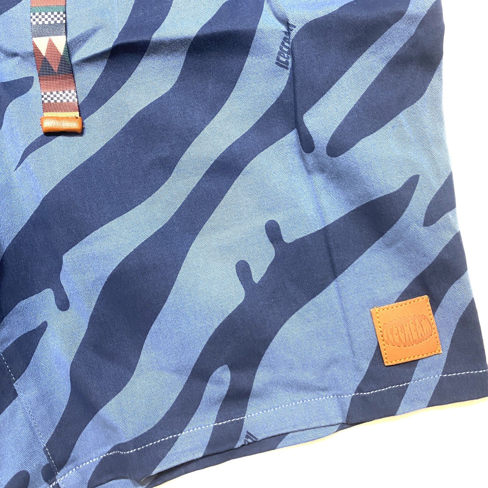 ICE CREAM Mens Concave Camo Tiger Stripe Shorts Federal Blue (MSRP $125)