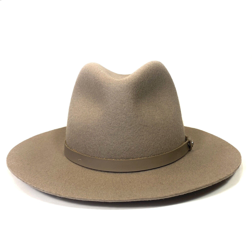 RAG & BONE Womens Wool Felt Floppy Brim Fedora Hat Warm Grey (MSRP $250)