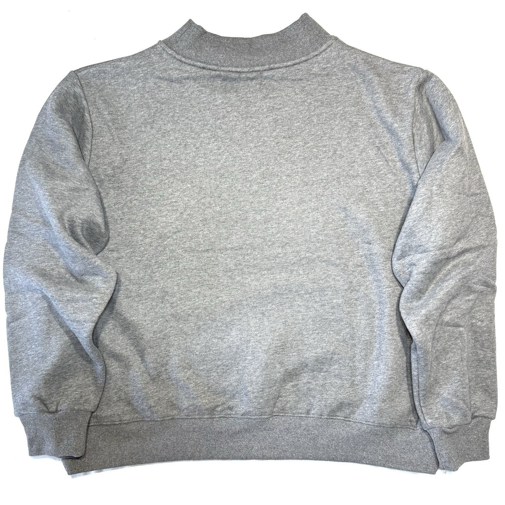 PARKE Womens Fleece Varsity Logo Mockneck Sweatshirt Heather Dark Grey L/XL