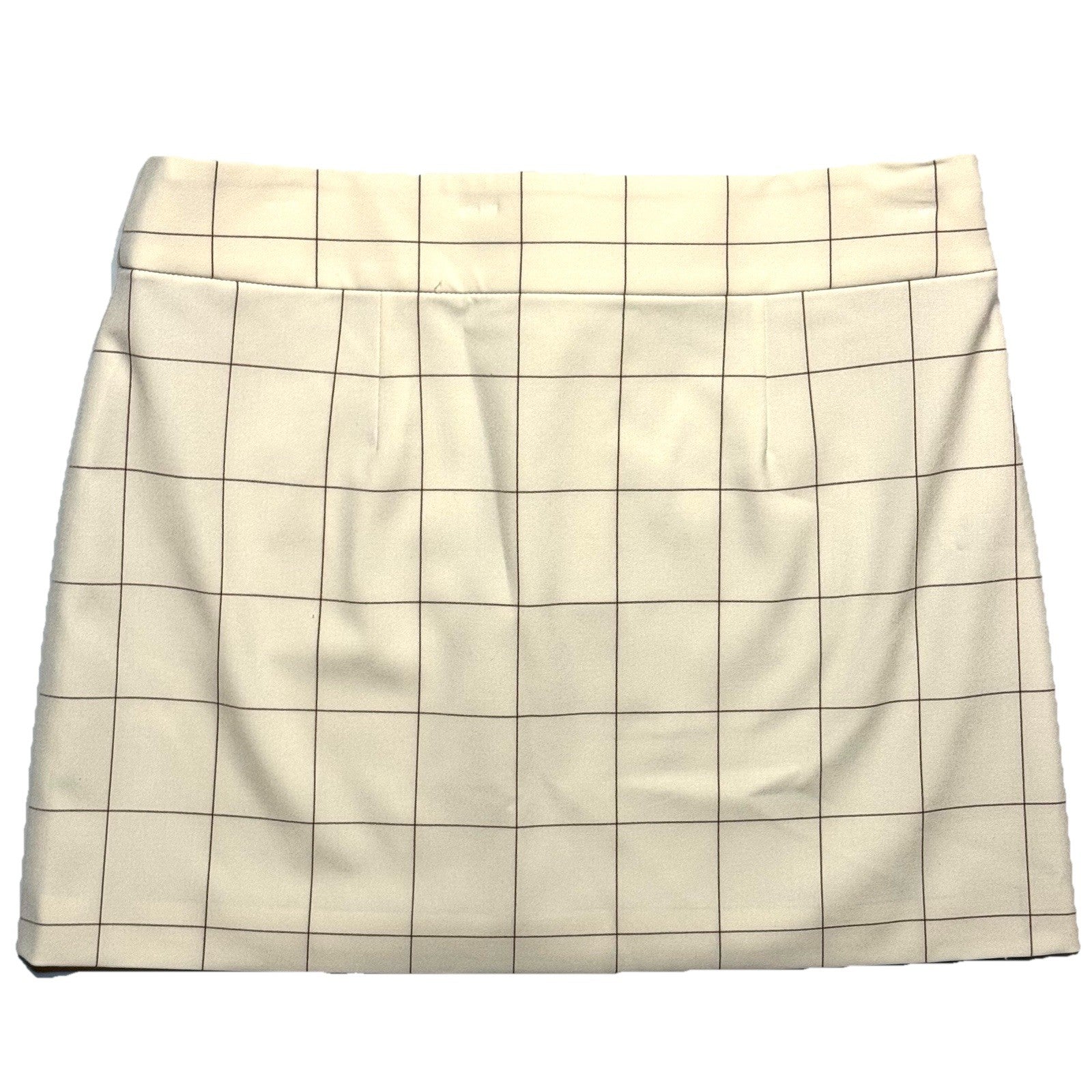 VERONICA BEARD Womens Elara Check Mini Skirt Ecru Deep Ochre White (MSRP $348)
