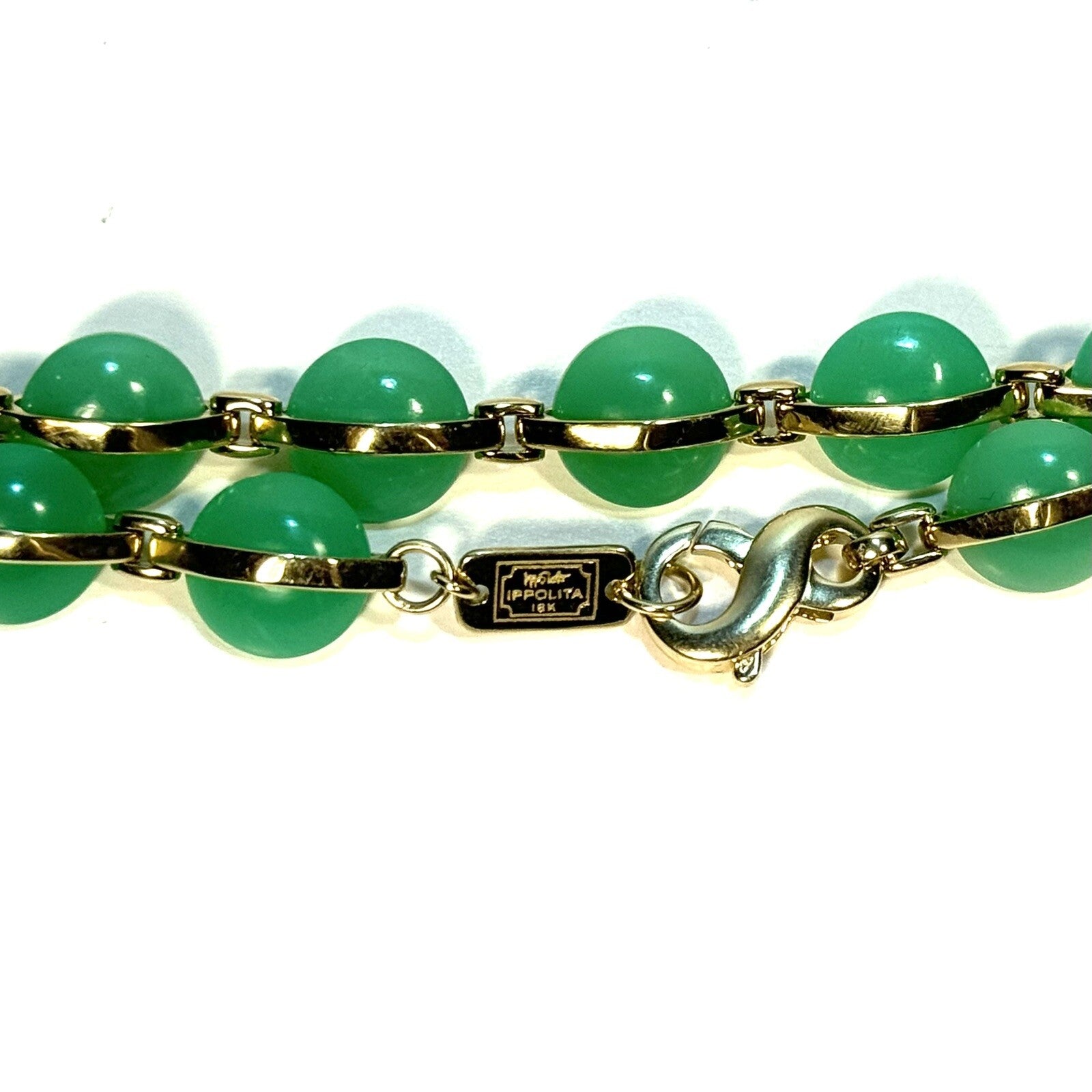 IPPOLITA Womens 18K Gold Senso Wrapped Round Jade Stones Bracelet (MSRP $3,995)