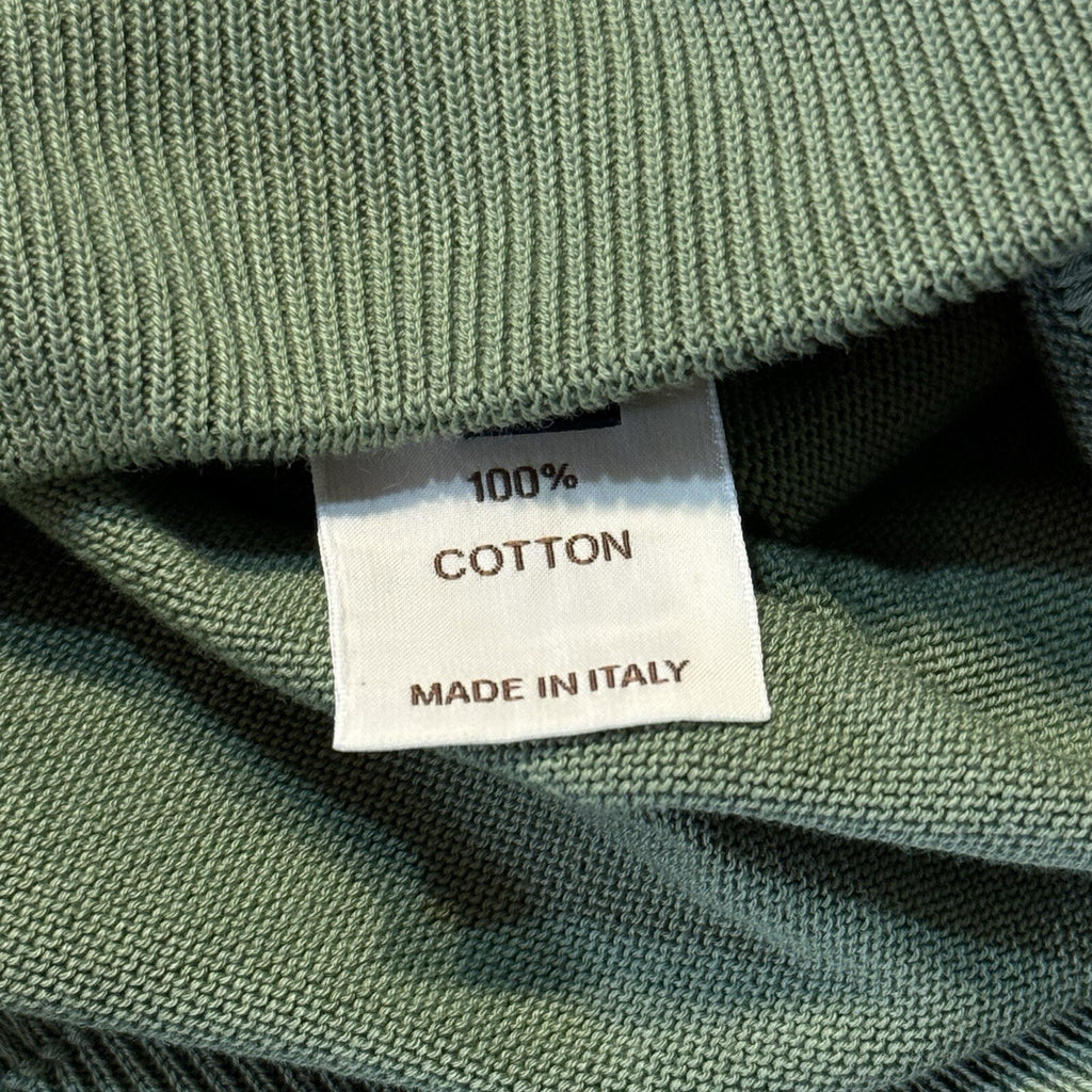 THOM SWEENEY Mens Zip Baseball Collar Cardigan Sweater Sage Green (MSRP $620)