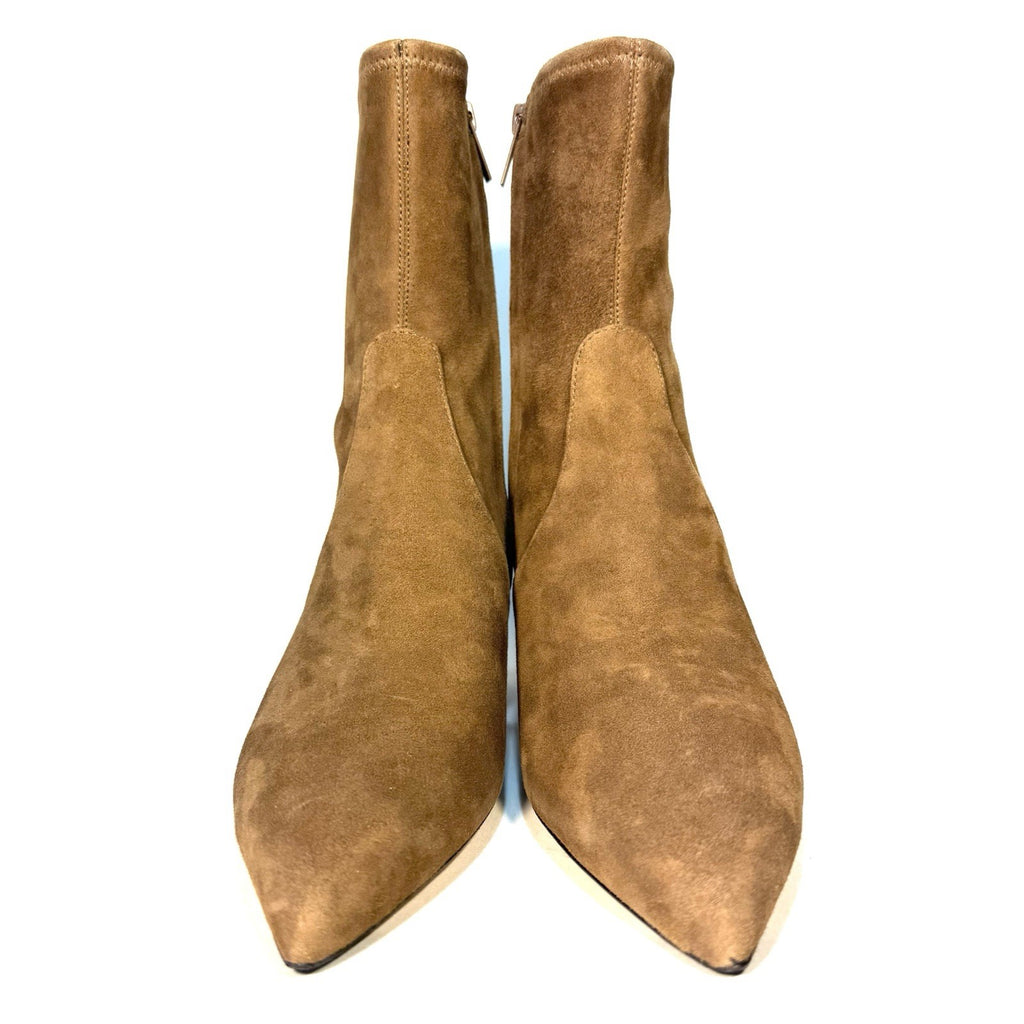 VERONICA BEARD Womens Lisa 45 Stretch Suede Heel Ankle Boots Hazel (MSRP $495)