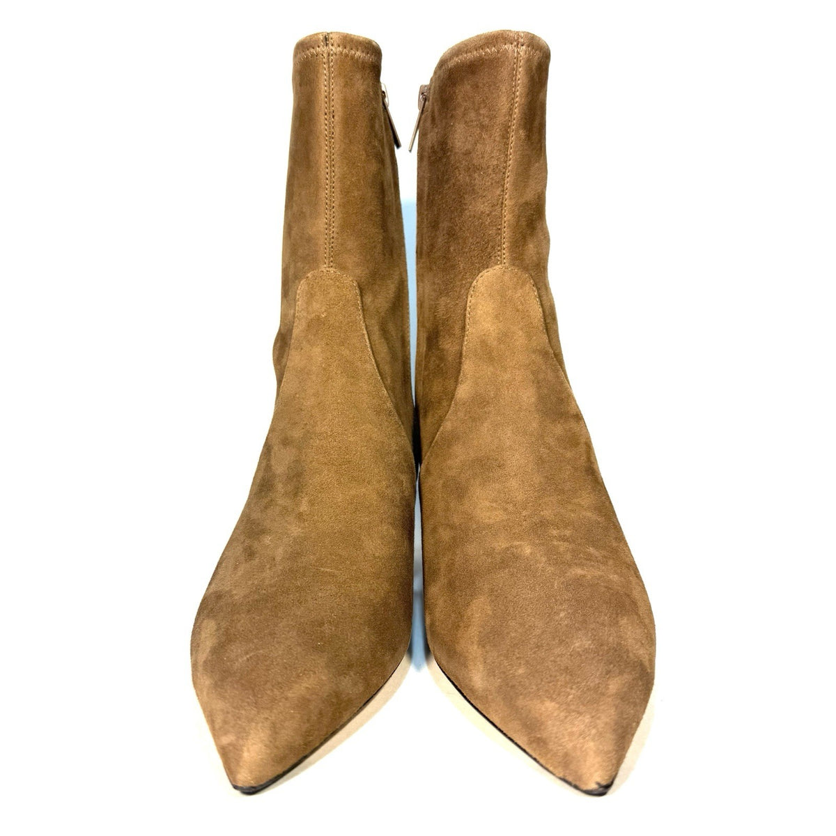 VERONICA BEARD Womens Lisa 45 Stretch Suede Heel Ankle Boots Hazel (MSRP $495)