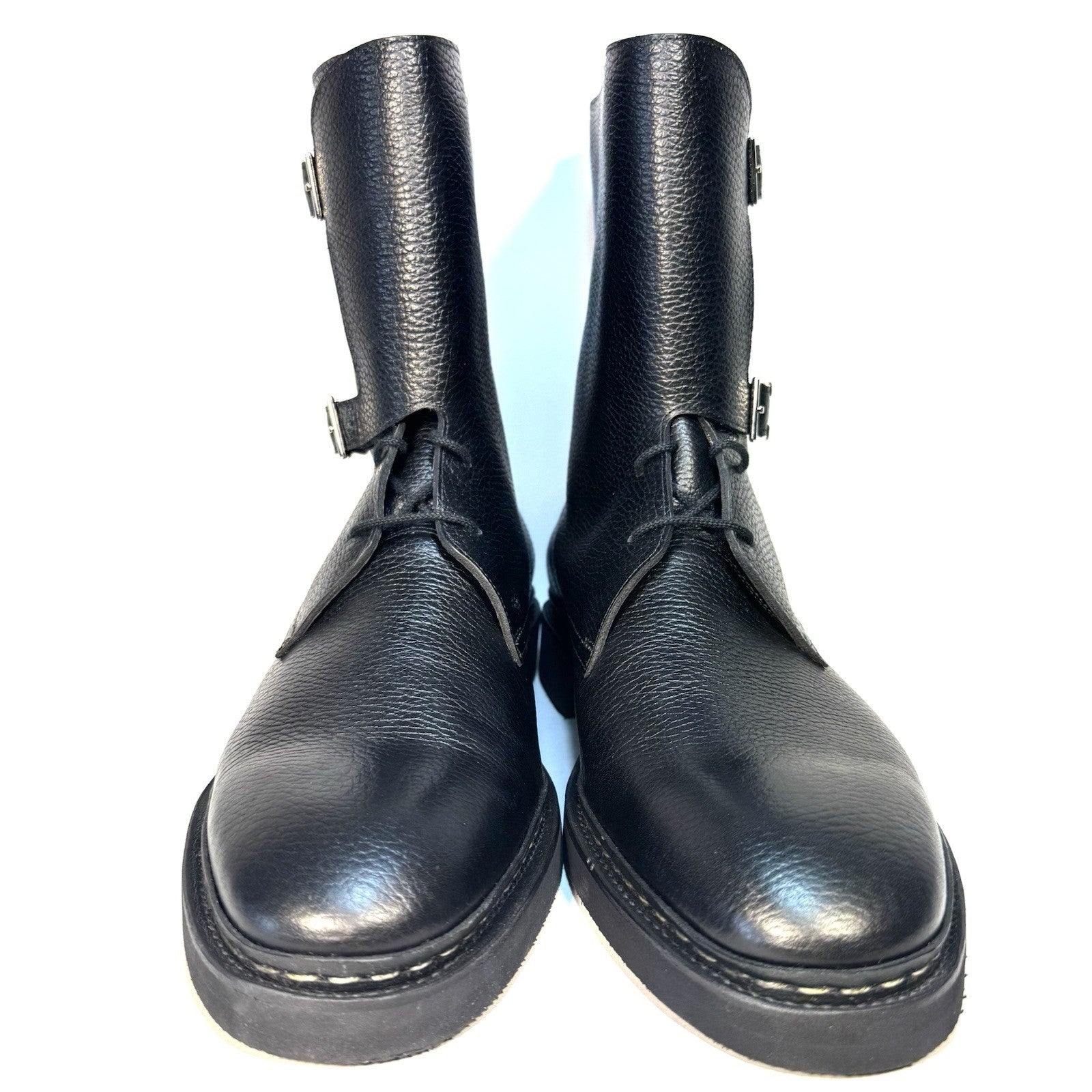 JOHN LOBB Mens Wick Ox Grain Leather Boots Black 12 (MSRP $2,620)
