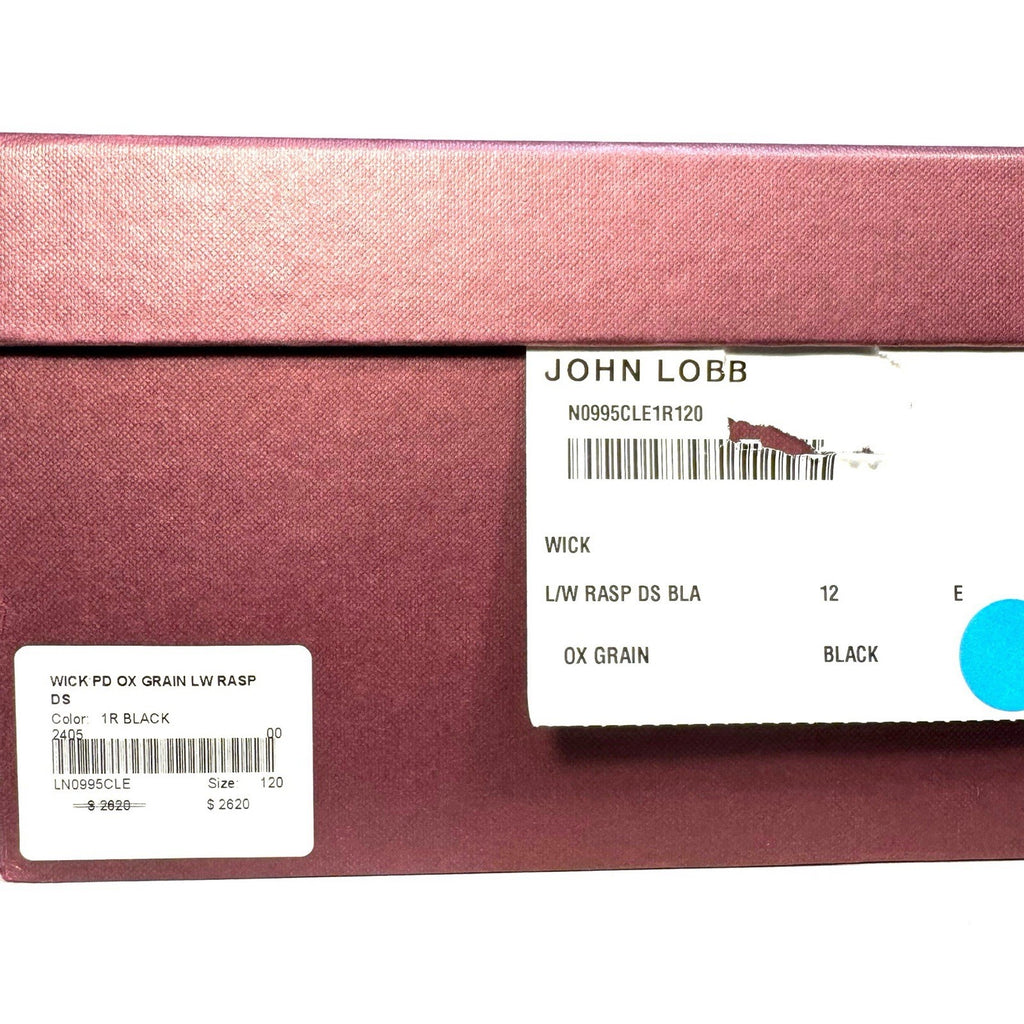 JOHN LOBB Mens Wick Ox Grain Leather Boots Black 12 (MSRP $2,620)