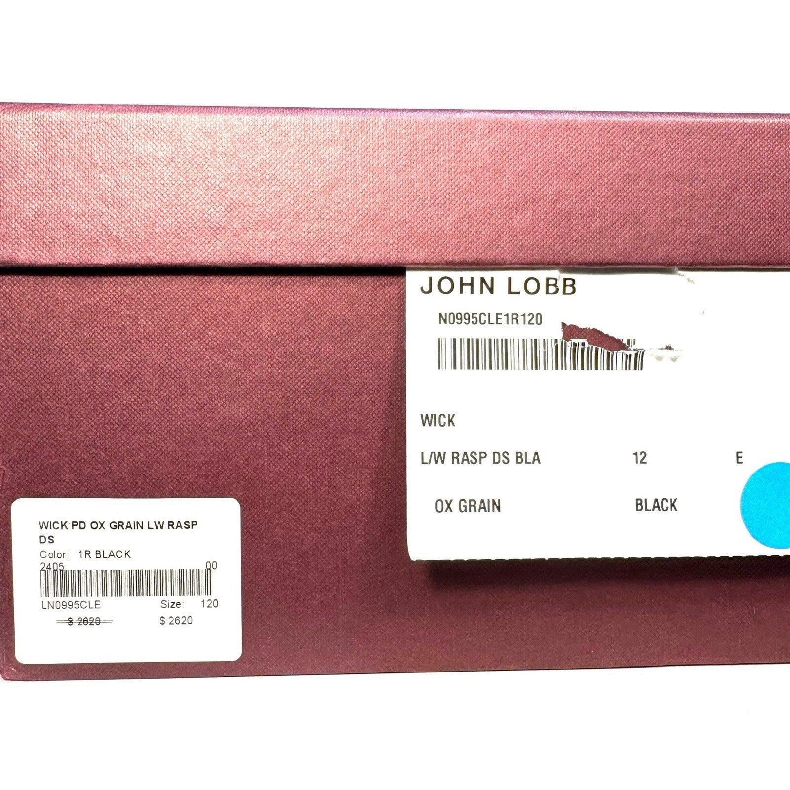 JOHN LOBB Mens Wick Ox Grain Leather Boots Black 12 (MSRP $2,620)