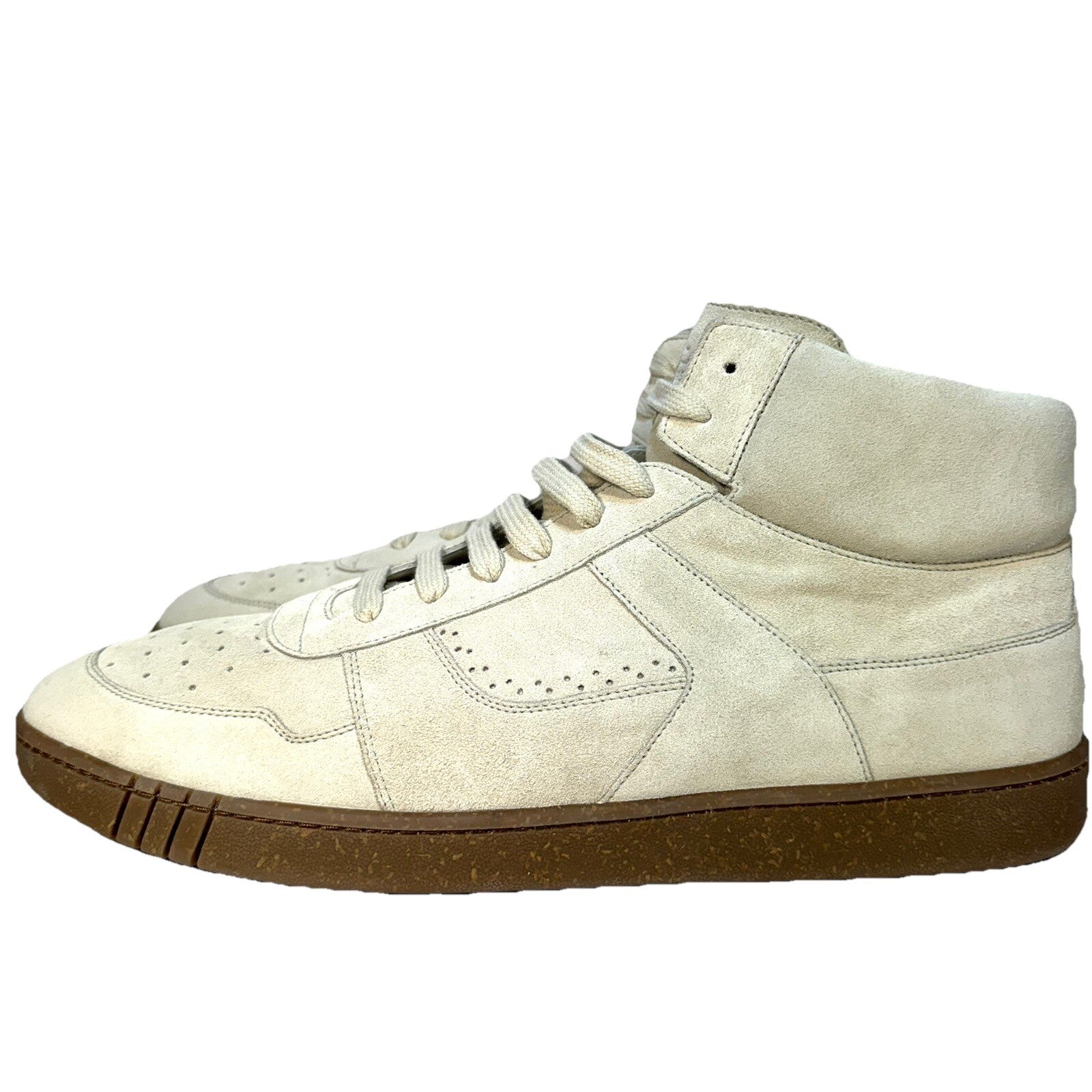 BALLY Mens Wiggles Suede Leather Mid Top Sneakers Dusty White 14 (MSRP $770)