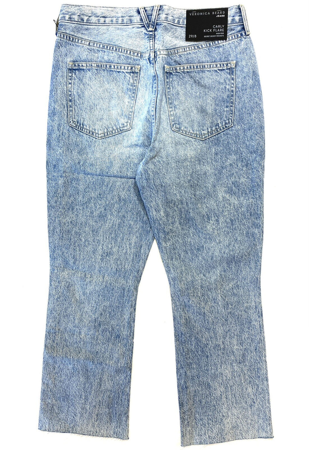VERONICA BEARD Womens Carly Kick Flare High Rise Jeans Pebble Blue (MSRP $278)