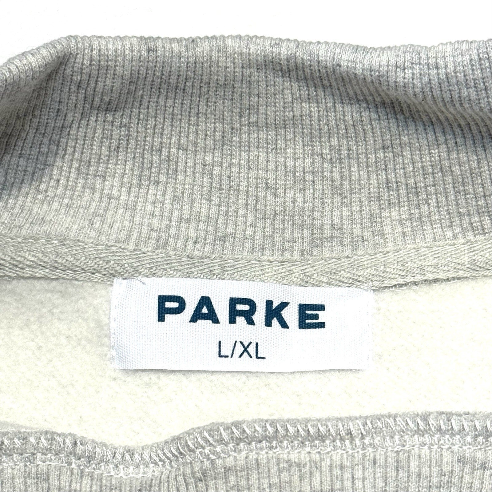 PARKE Womens Fleece Sweetheart Logo Mockneck Sweatshirt Grey L/XL
