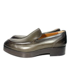 ERMENEGILDO ZEGNA Couture Mens Leather Slip On Loafers Olive Green 11 -MSRP $995