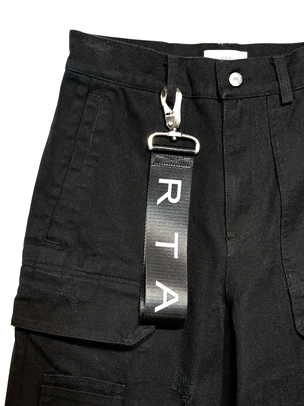 RtA Mens Multi Pocket Convertible Wide Leg Cargo Pants Black (MSRP $595)