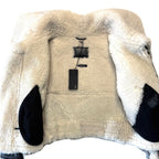 R13 Womens Shearling Leather Shrunken Aviator Jacket Black (MSRP $3,495)