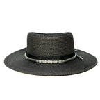RAG & BONE Womens Somer Woven Straw Hat Black (MSRP $225)