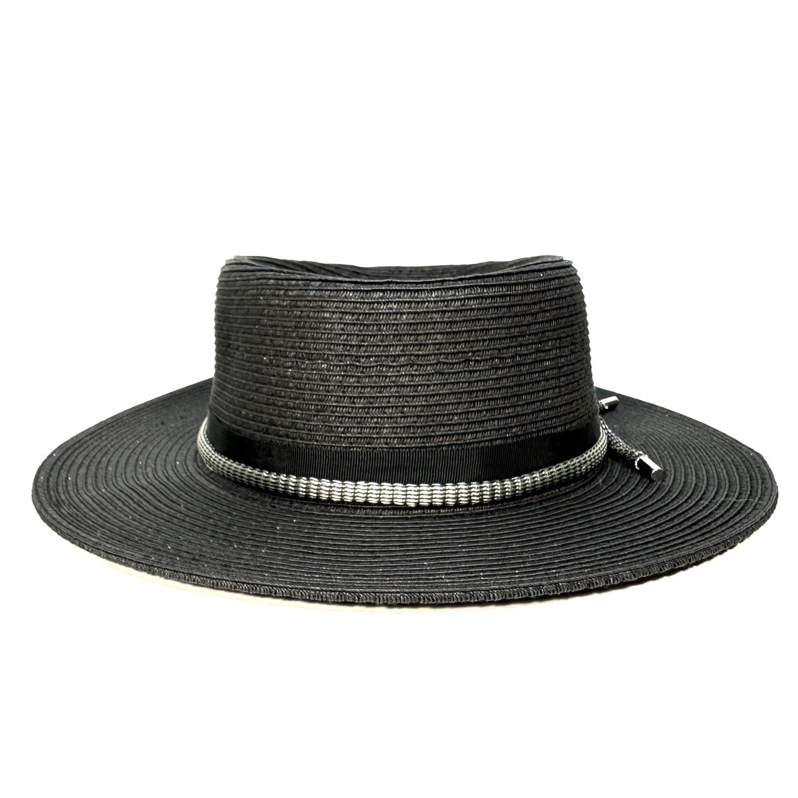 RAG & BONE Womens Somer Woven Straw Hat Black (MSRP $225)
