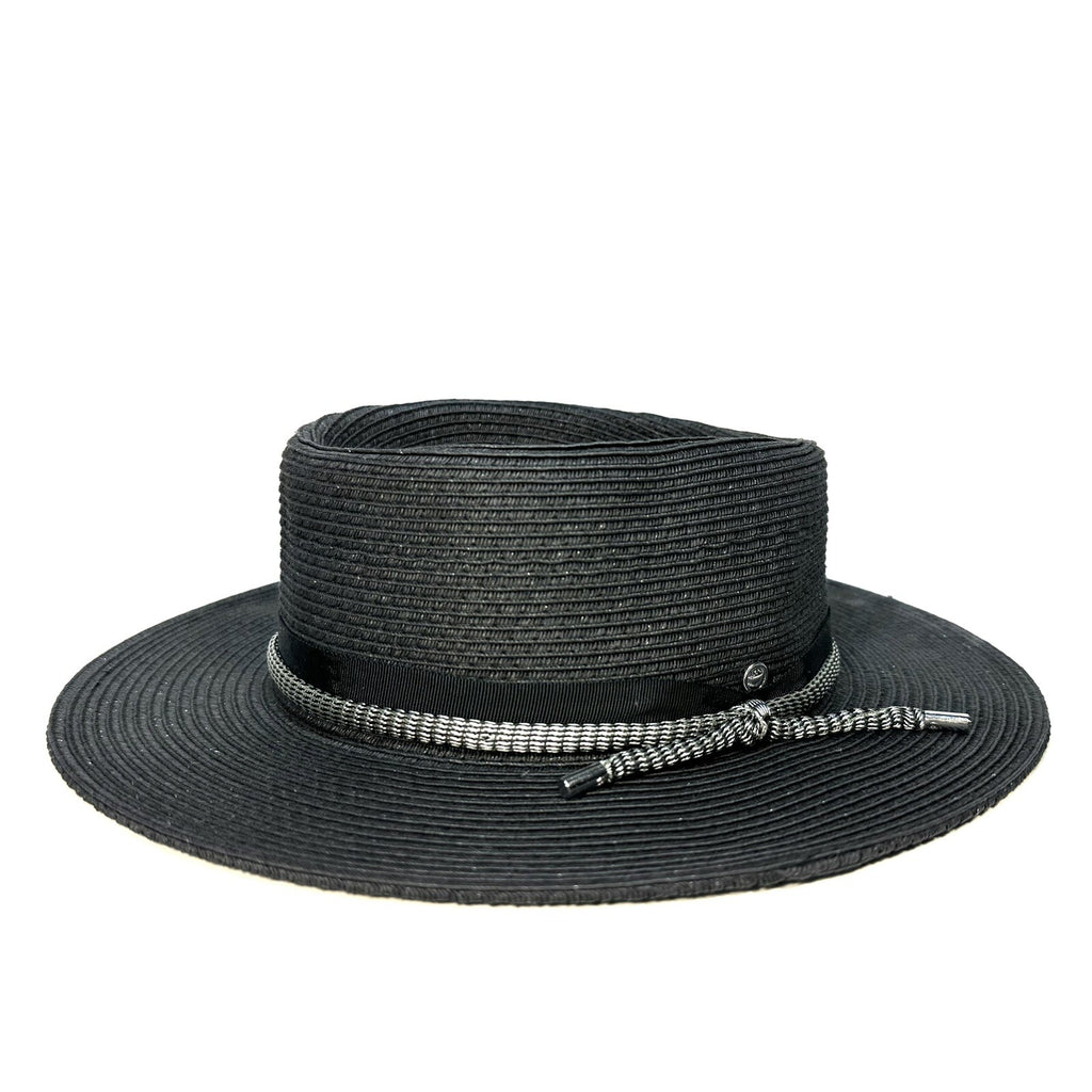 RAG & BONE Womens Somer Woven Straw Hat Black (MSRP $225)