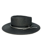 RAG & BONE Womens Somer Woven Straw Hat Black (MSRP $225)