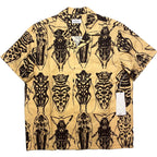SATURDAYS NYC Mens York Entomology Short Sleeve Shirt Reed Yellow (MSRP $155)