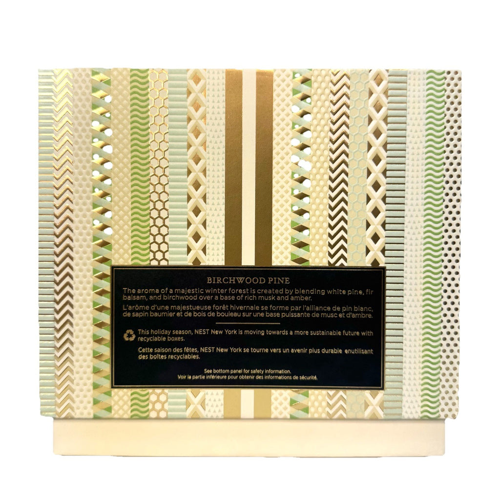 NEST Birchwood Pine Scented Luxury 4 Wick Candle Gold 47.3 oz (MSRP $230)
