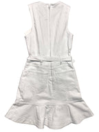 7 FOR ALL MANKIND Denim Jean Sleeveless Belted Mini Dress White XS (MSRP $258)