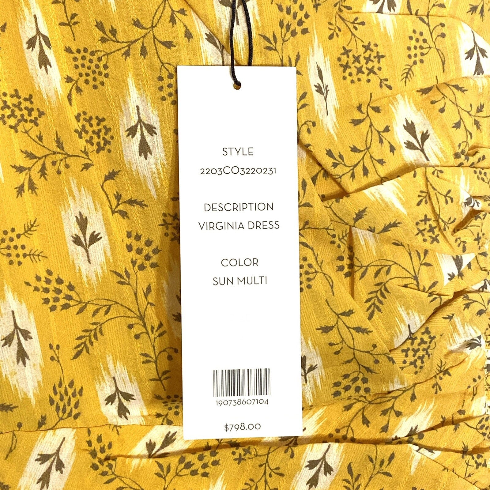 VERONICA BEARD Virginia Off Shoulder Floral Maxi Dress Sun Yellow (MSRP $798)