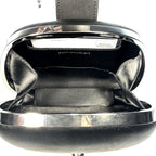 SELF-PORTRAIT Womens Satin Top Handle Clutch Bag Black (MSRP $495)