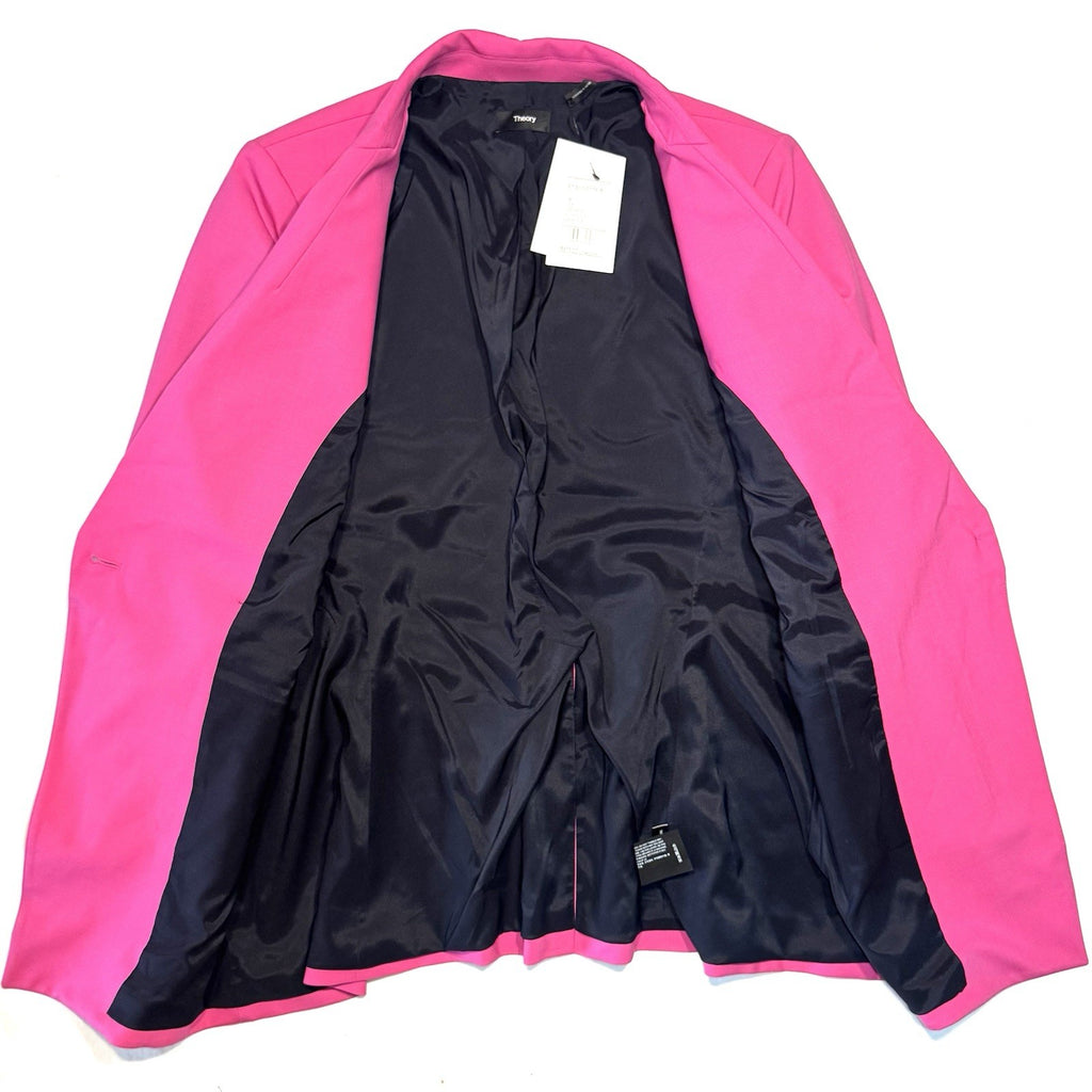 THEORY Womens Etiennette Stretch Wool Blazer Jacket Carnation Pink 16 -MSRP $475