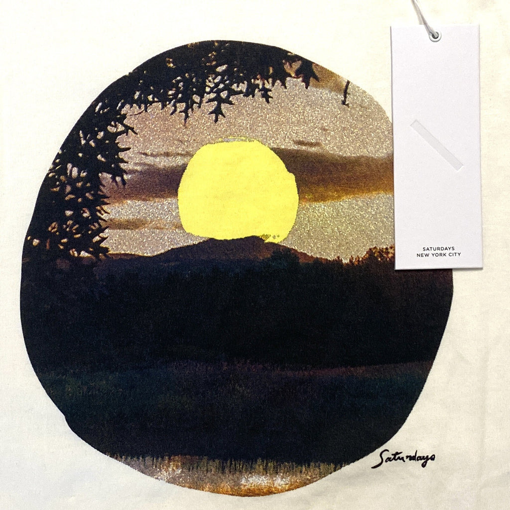 SATURDAYS NYC Mens Seabright Graphic Long Sleeve T Shirt White (MSRP $68)