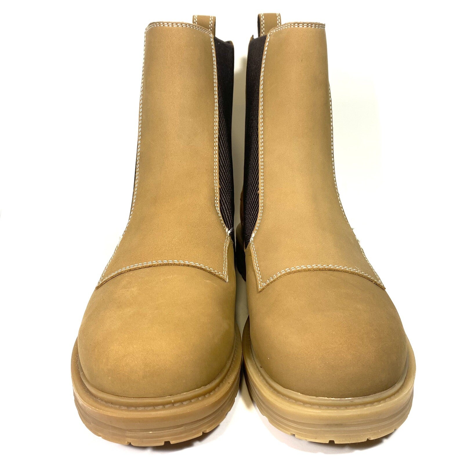 DIESEL Mens Alabhama Nubuck Suede Slip On Combat Boots Bone Brown (MSRP $375)