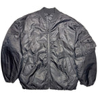DIESEL Mens Reversible Nylon Zip Bomber Jacket Coat Black (MSRP $495)