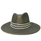 RAG & BONE Womens Packable Straw Net Band Fedora Hat Safari Grey (MSRP $225)