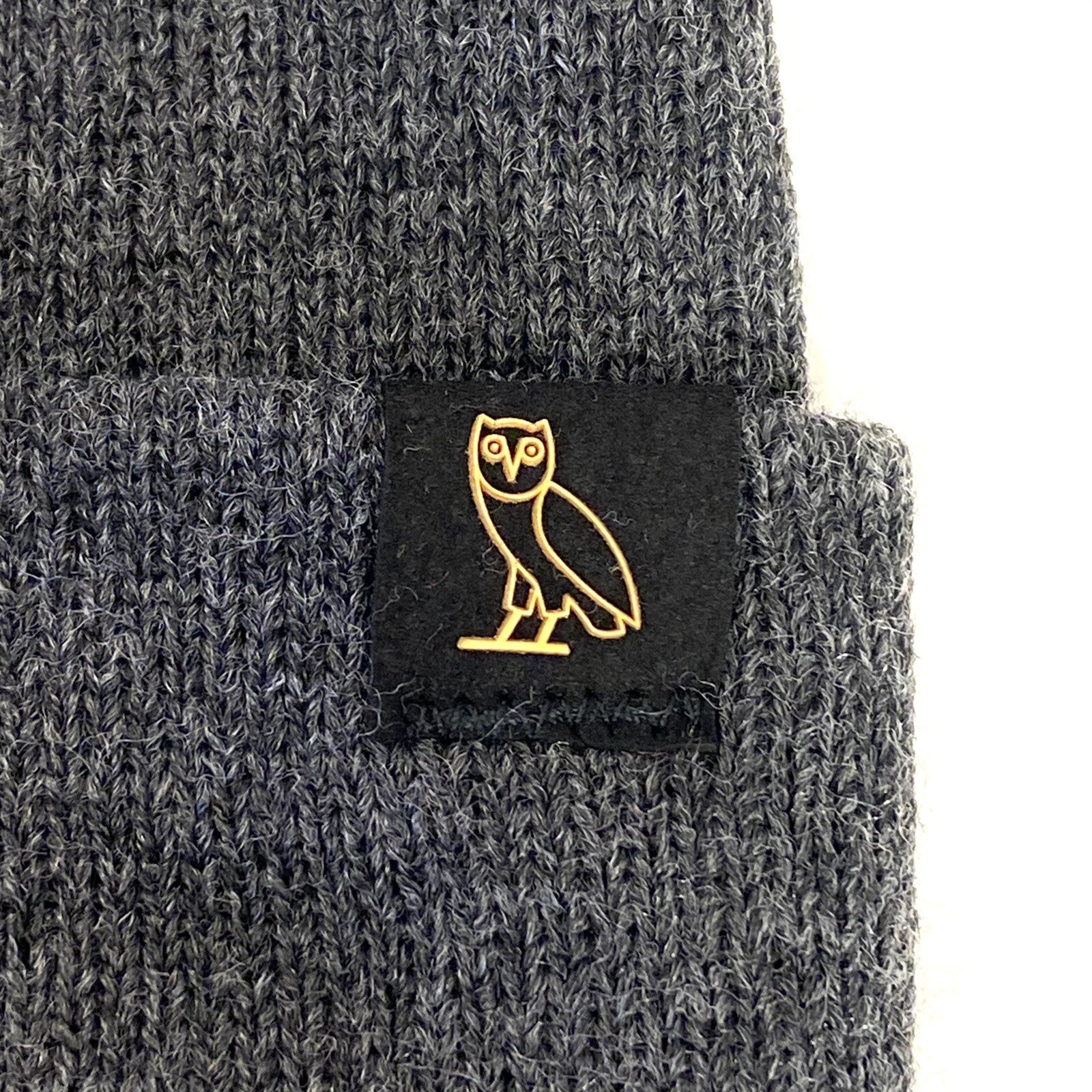 OCTOBERS VERY OWN OVO Knit Acrylic Beanie Cap Hat Heather Dark Gray